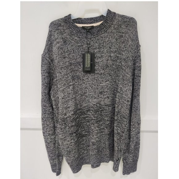 NWT Ted Baker London HEXHAMM Long Sleeve Crewneck Sweater Sz 2XL Gray $199 3C498 - Picture 1 of 3
